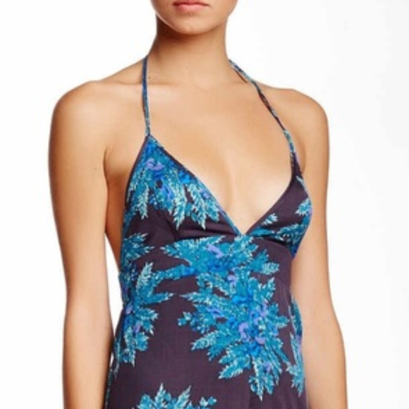 Somedays Lovin Lagoon Floral Halter Romper nwt - Picture 6 of 6